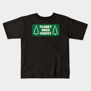 Planet Over Profit - Climate Change Socialist Kids T-Shirt